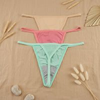 PureOnSkin Women’s 3 Pack Soft Cotton Thin Strap Low-Rise G-String Thongs
