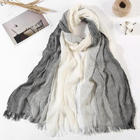 Men's 100% Cotton Striped Long Scarf