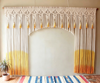 PureOnSkin Hand-Woven Cotton Tapestry Door Curtain & Tassel Thread Drape