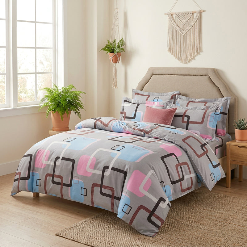 PureOnSkin 100% Cotton 4-Piece Bedding Sheet Set