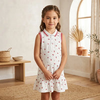 Vestido Polo sin Mangas Estampado de Cerezas para Niñas