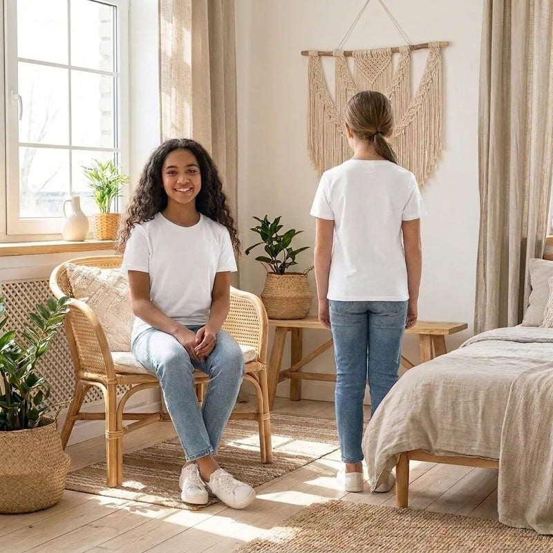 PureOnSkin Girls Premium Organic Cotton T-Shirt – White