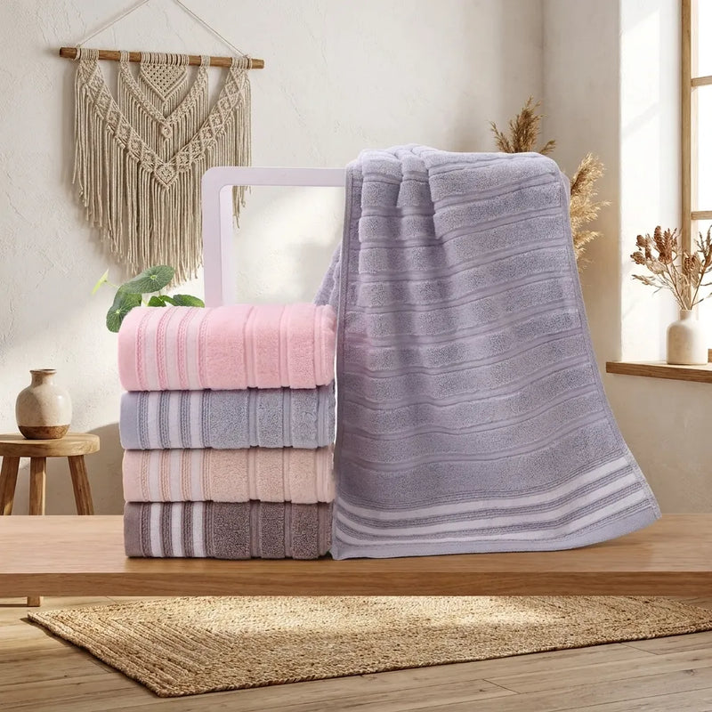 PureOnSkin Premium 100% Cotton Face Cloths & Bath Towels – Gray