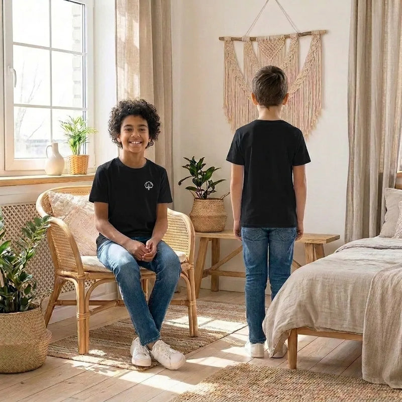 PureOnSkin Boys Premium Organic Cotton T-Shirt – Black