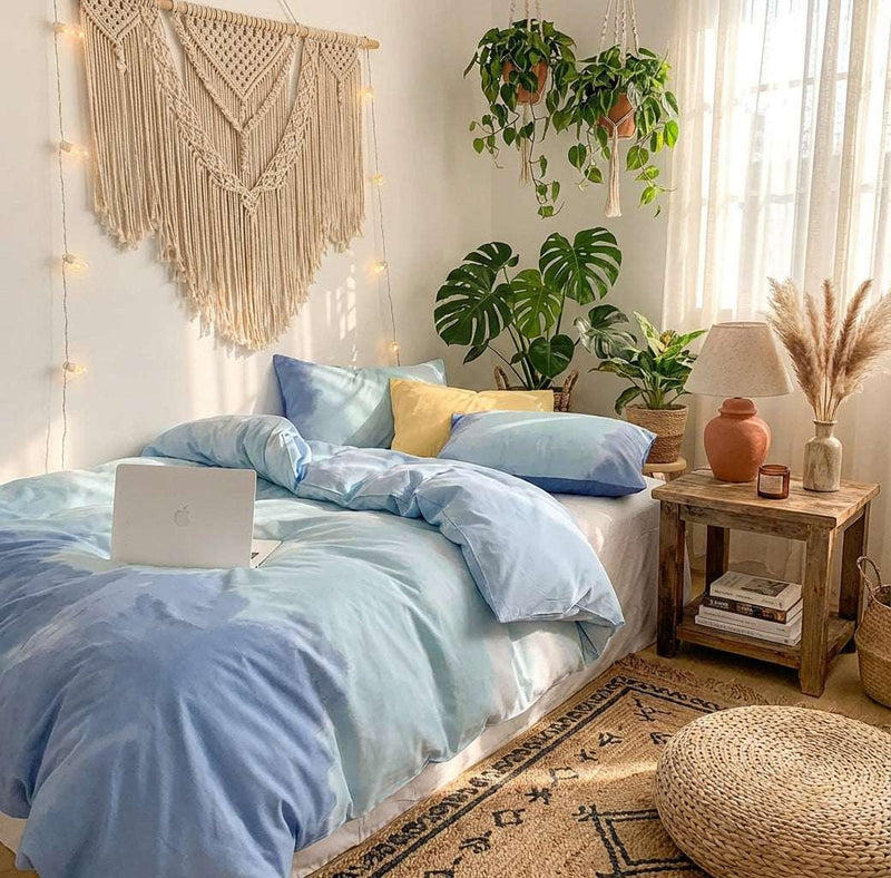 PureOnSkin Gradient 4-Piece Cotton Bedding Set - Soft & Breathable – Blue ocean