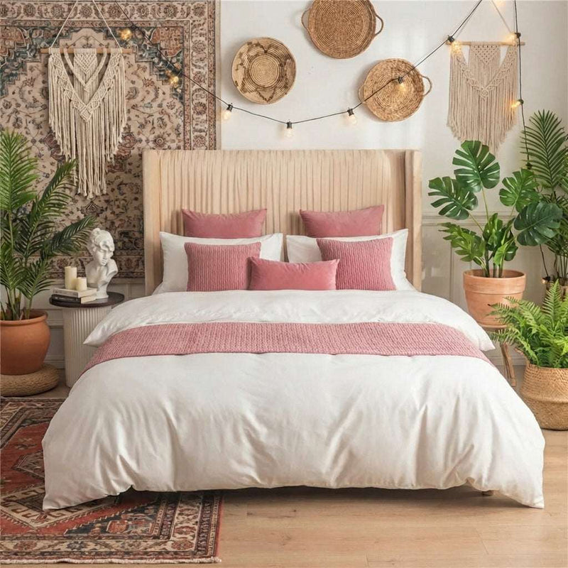 Cotton and Linen Bed Runner – Pink