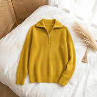PureOnSkin Women’s 100% Merino Wool Half-Zip Turtleneck Sweater