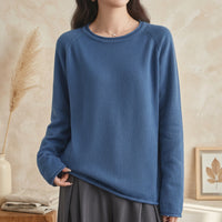 PureOnSkin Women’s 100% Pure Cotton Raglan Sleeve O-Neck Knit Pullover Sweater