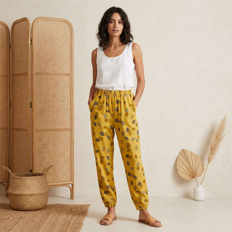 PureOnSkin Women’s 100% Cotton Crepe Gauze Floral Pajama Pants