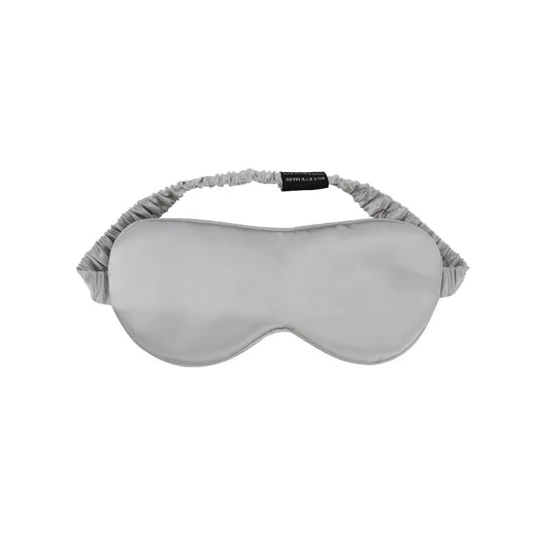 PureOnSkin 100% Mulberry Silk Double-Layer Sleep Eye Mask OEKO-TEX Certified – Silver