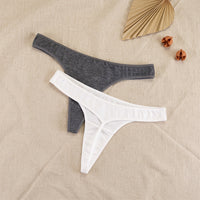 PureOnSkin Women’s 2-Pack Soft Cotton Low-Rise Seamless Thongs