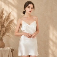 PureOnSkin OEKO-TEX 16MM Real Silk Suspender Nightdress