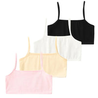 PureOnSkin Girls' 4 Pack Wireless Cotton Training Bra & Sports Vest