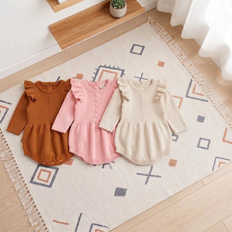 Baby Girls Princess Cotton Romper Dress – Set