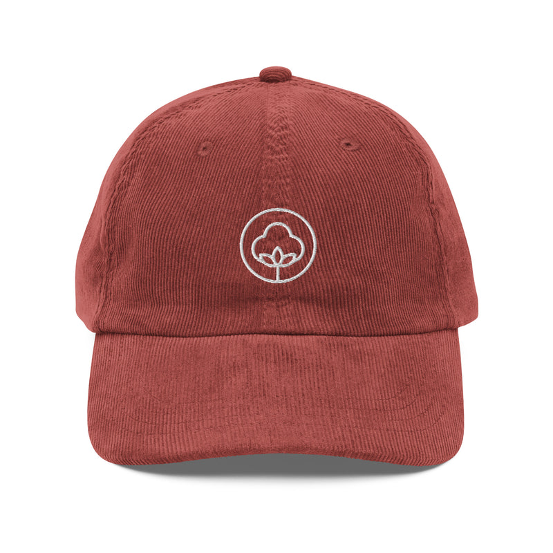 PureOnSkin 100% Cotton Embroidered Unisex Vintage Corduroy Cap – Burgundy