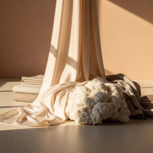 Soft, gentle natural fabrics carefully selected to provide eczema relief and comfort for a baby's sensitive skin.