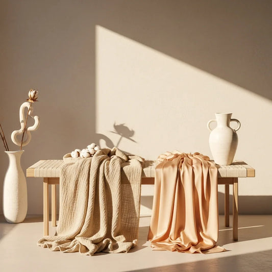 Hero image showing the difference between standard cotton production and clean, chemical-free organic cotton processing.