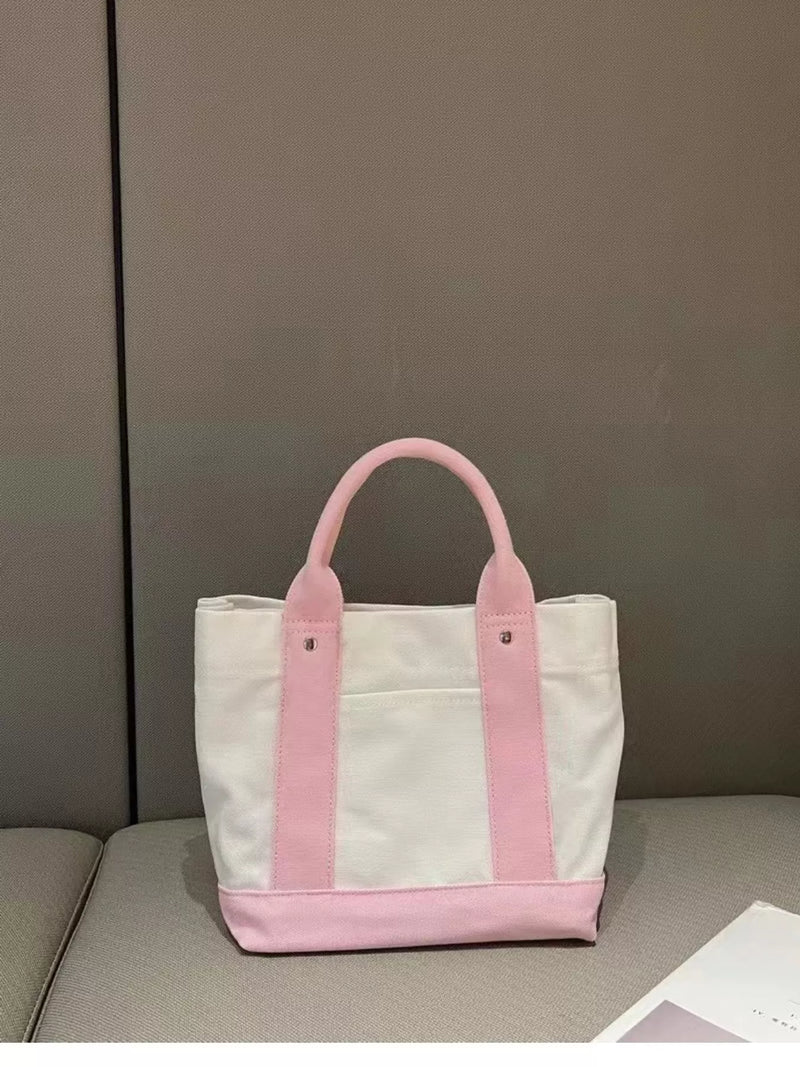 PureOnSkin Women's Modern Two-Tone Handbag High-Quality Low-Friction Daily Mini Bag – Blush Pink