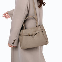 PureOnSkin Women's Classic Leather Top Handle Handbag High-Quality Low-Chemical Daily Shoulder Bag