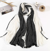 Men's 100% Cotton Striped Long Scarf