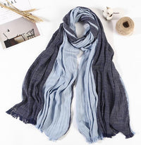 Men's 100% Cotton Striped Long Scarf