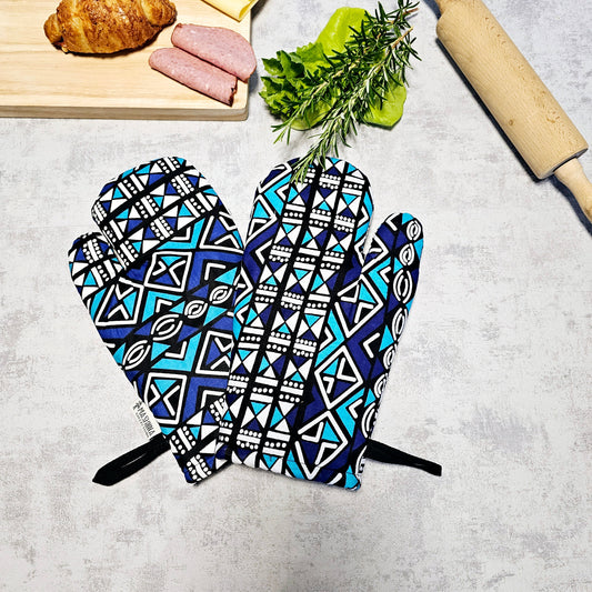 Set of 2 Oven Gloves | African Print 100% Cotton Fabric