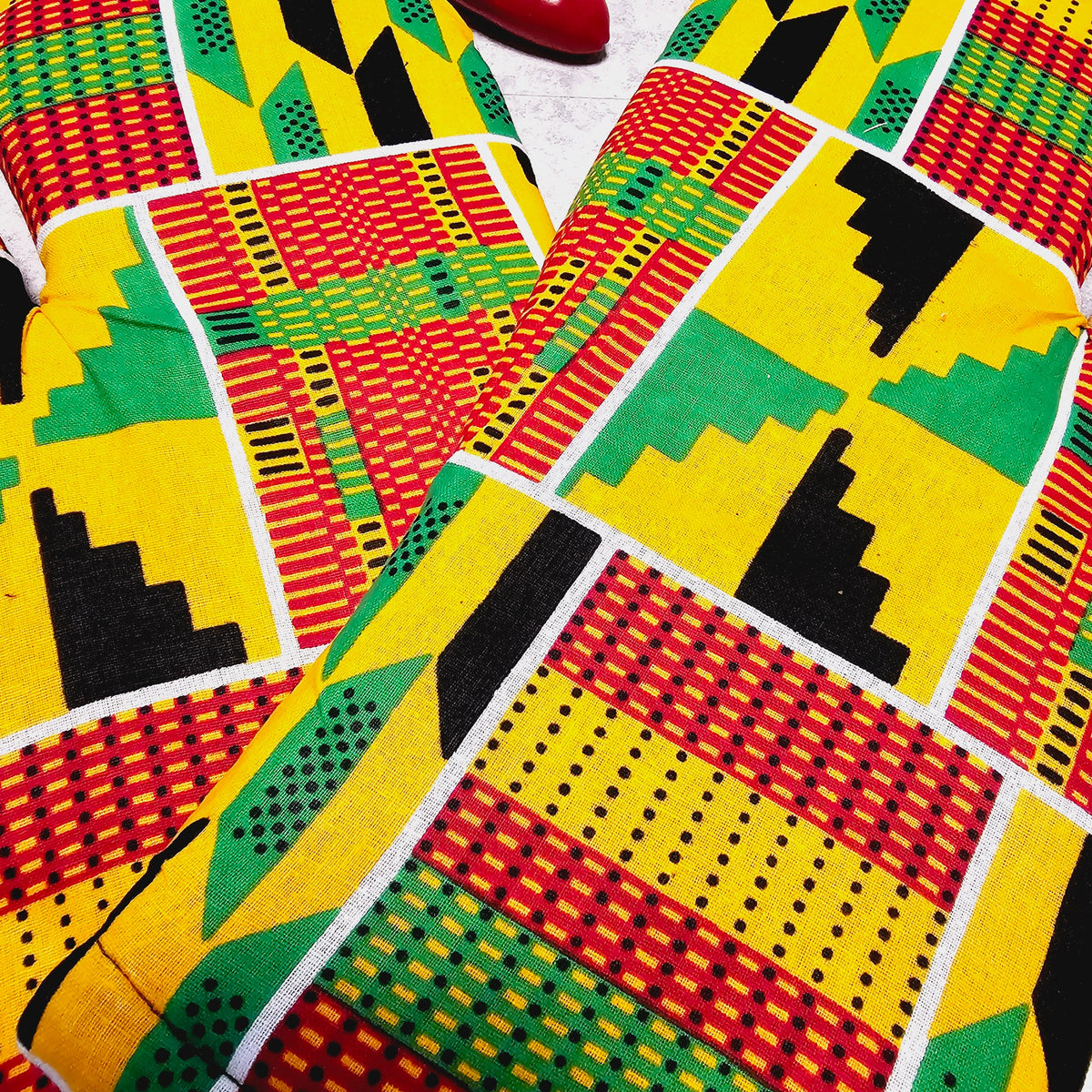 Set of 2 Oven Gloves African Print 100% Cotton Fabric