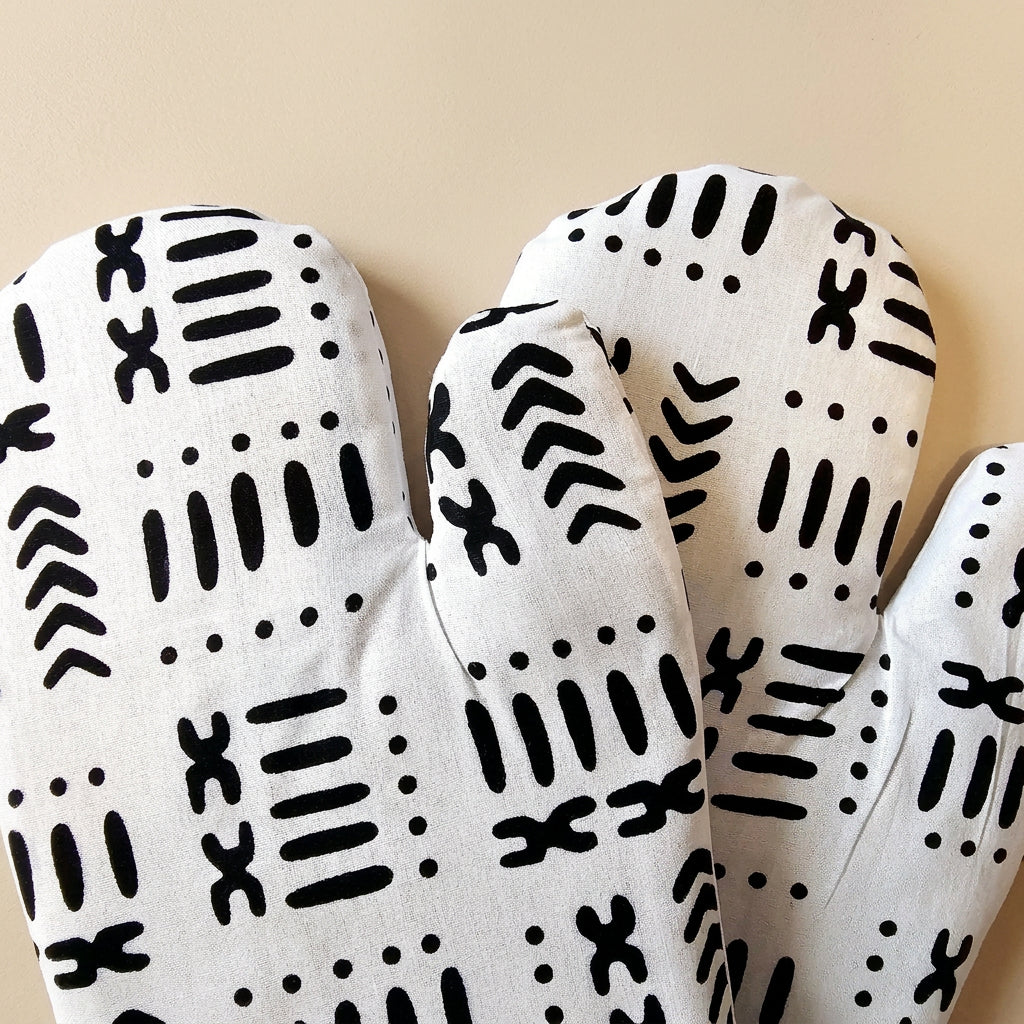 Set of 2 Oven Gloves African Print 100% Cotton Fabric