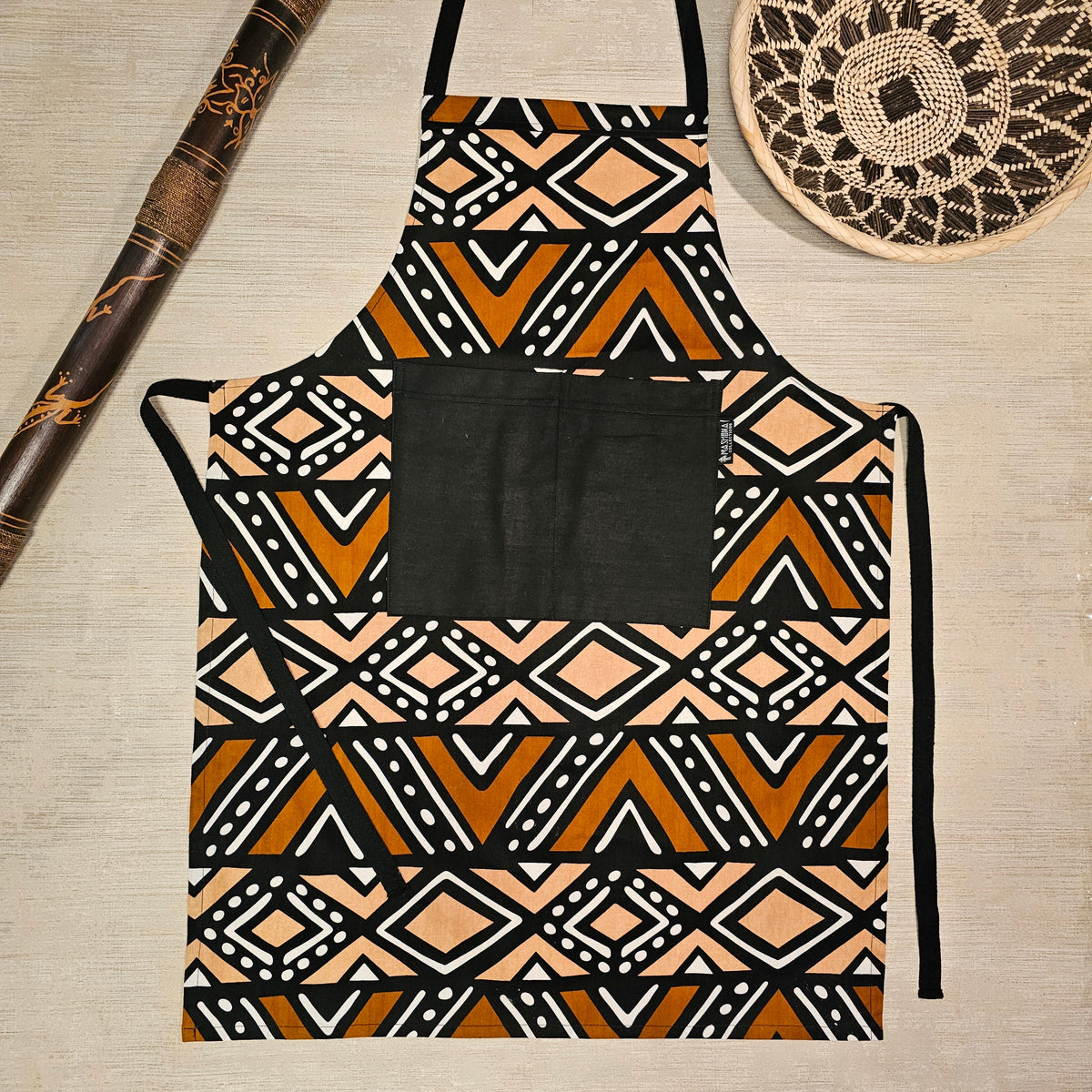 Handmade African Print Apron with Pocket | 100% Cotton Fabric