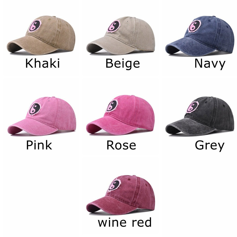 Unisex Pure Cotton Washed and Distressed Gossip Embroidered Baseball Cap