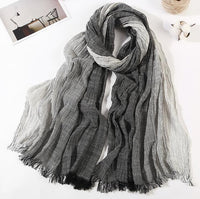 Men's 100% Cotton Striped Long Scarf