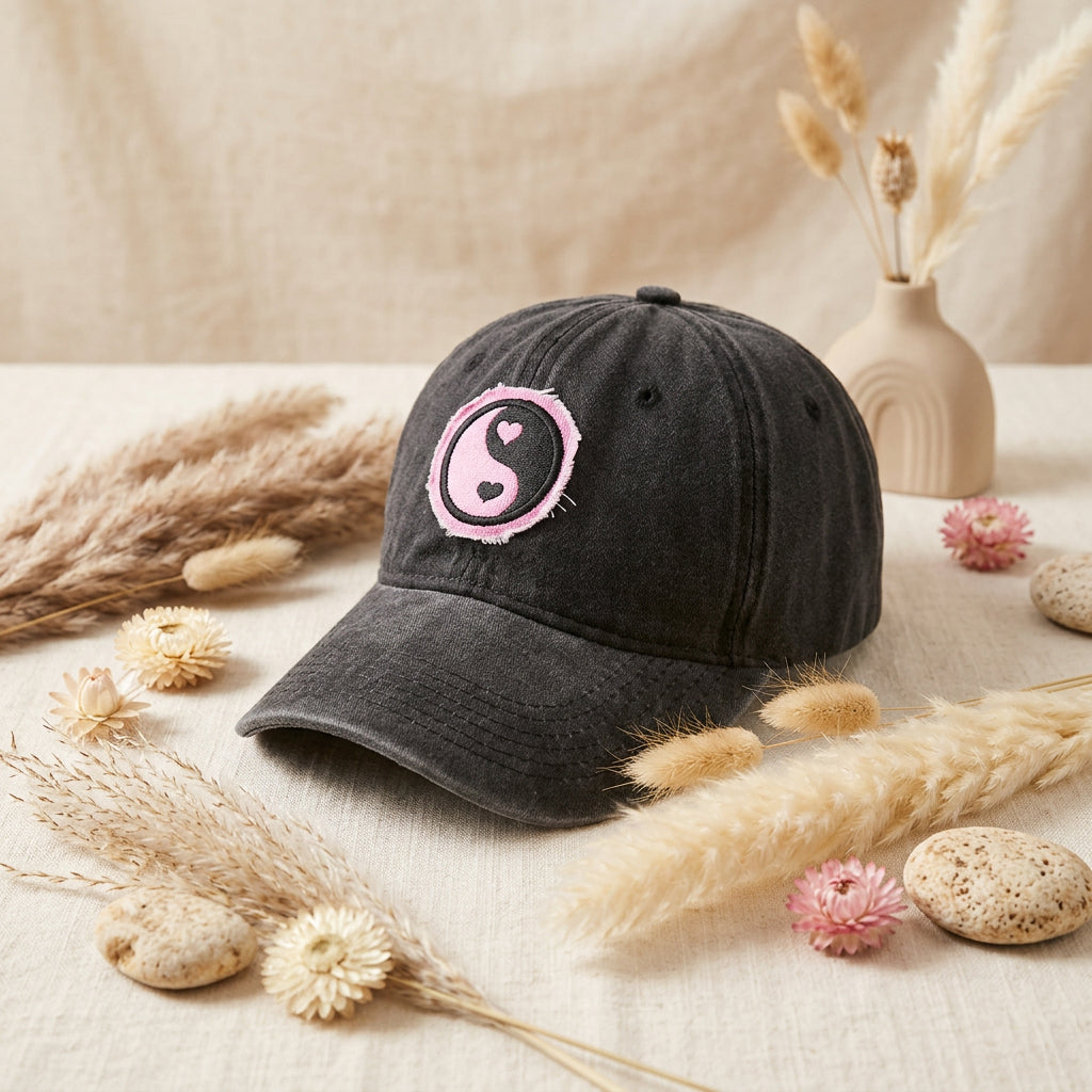 Unisex Pure Cotton Washed and Distressed Gossip Embroidered Baseball Cap