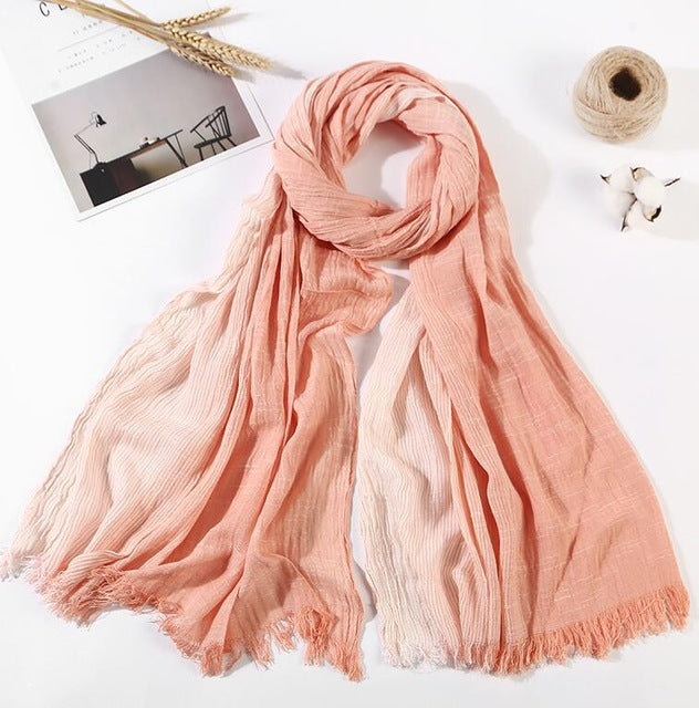 Men's 100% Cotton Striped Long Scarf – Orange