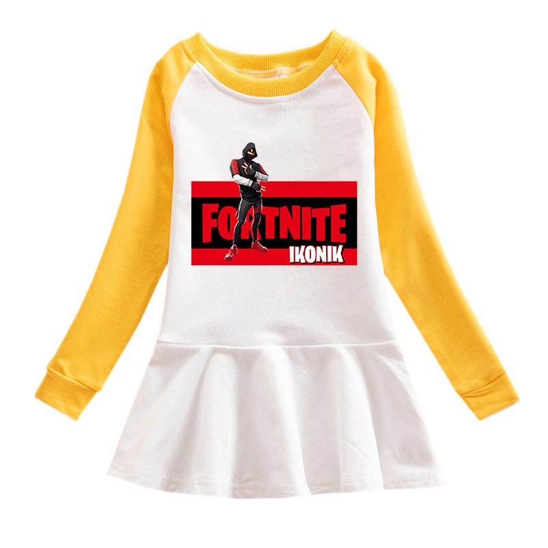 Pure Cotton Gaming Long Sleeve T-shirt and Skirt