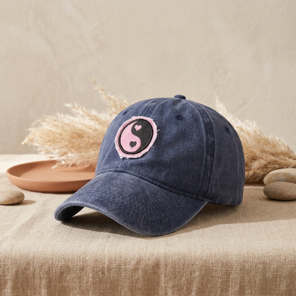 Unisex Pure Cotton Washed and Distressed Gossip Embroidered Baseball Cap