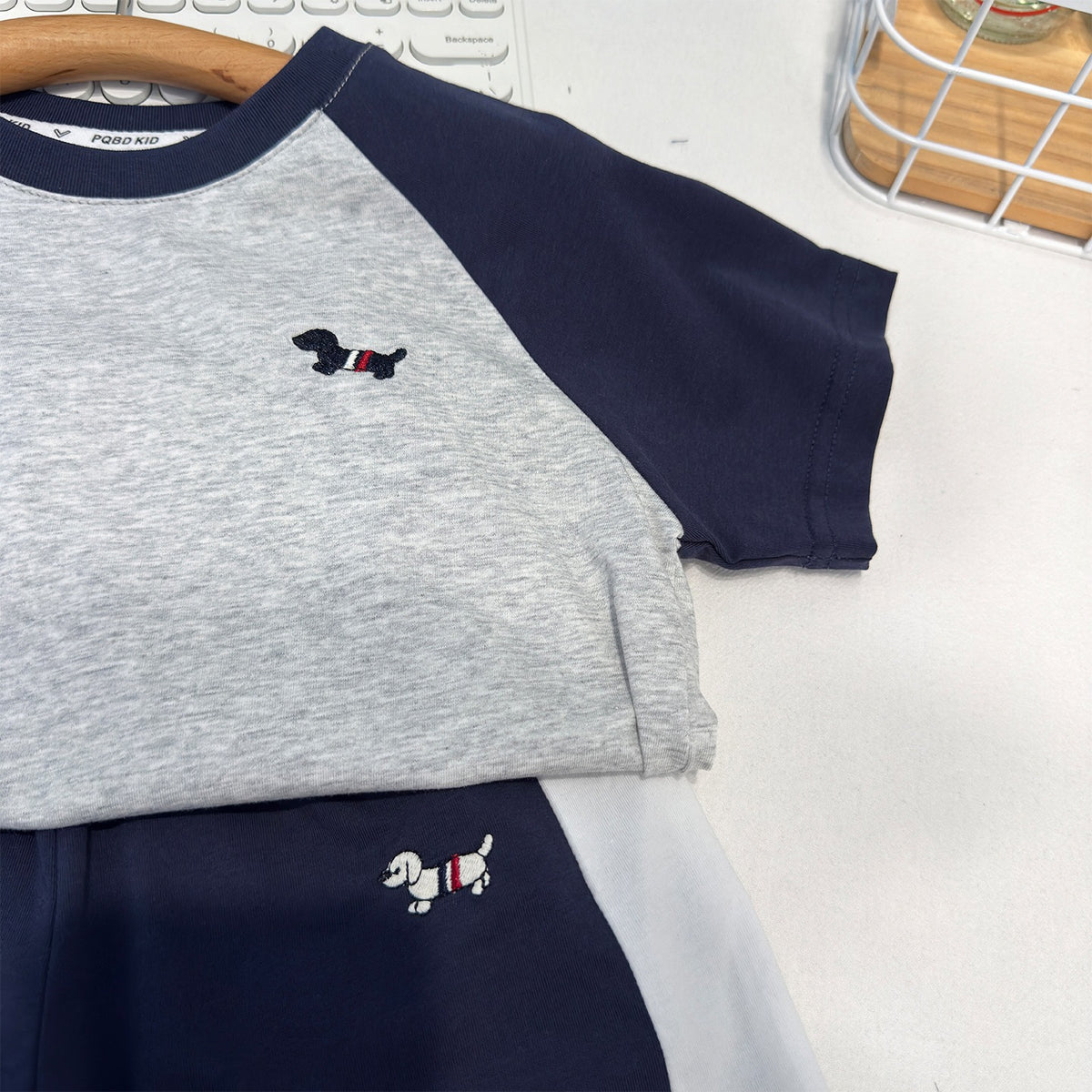 Boy's Two-Piece Set Summer Dog Print T-Shirt and Pants