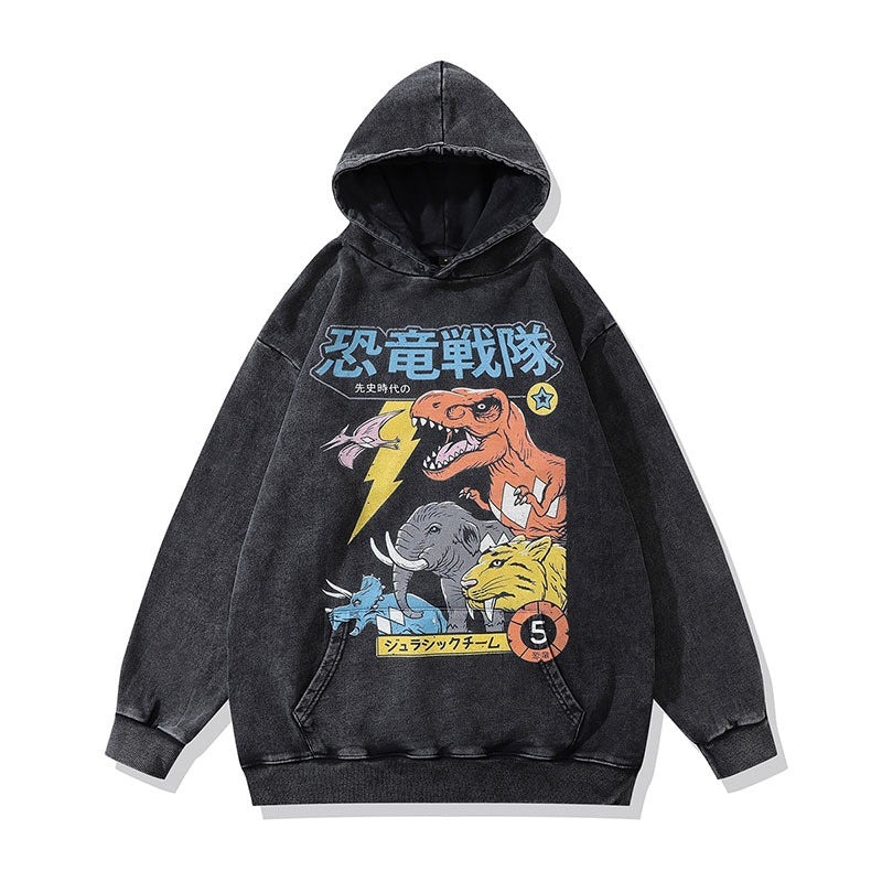 Men's Direct Spray Print Loose Pure Cotton Washed Vintage Hoodie – slm59