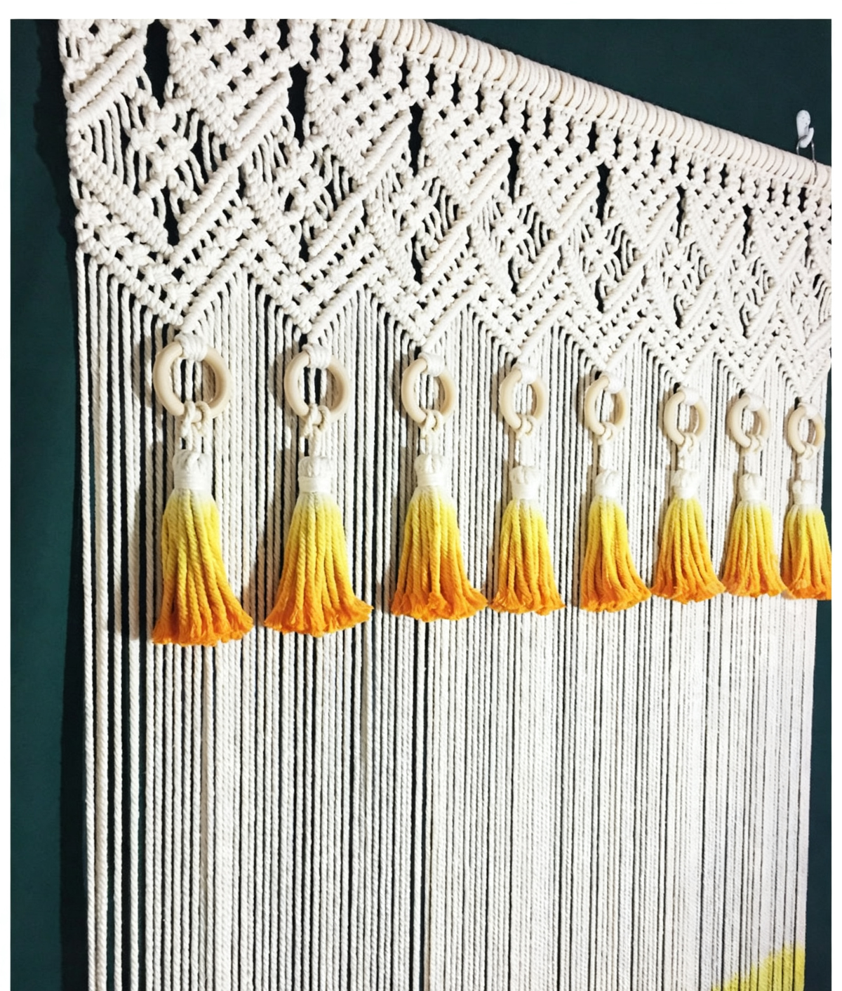 PureOnSkin Hand-Woven Cotton Tapestry Door Curtain &amp; Tassel Thread Drape