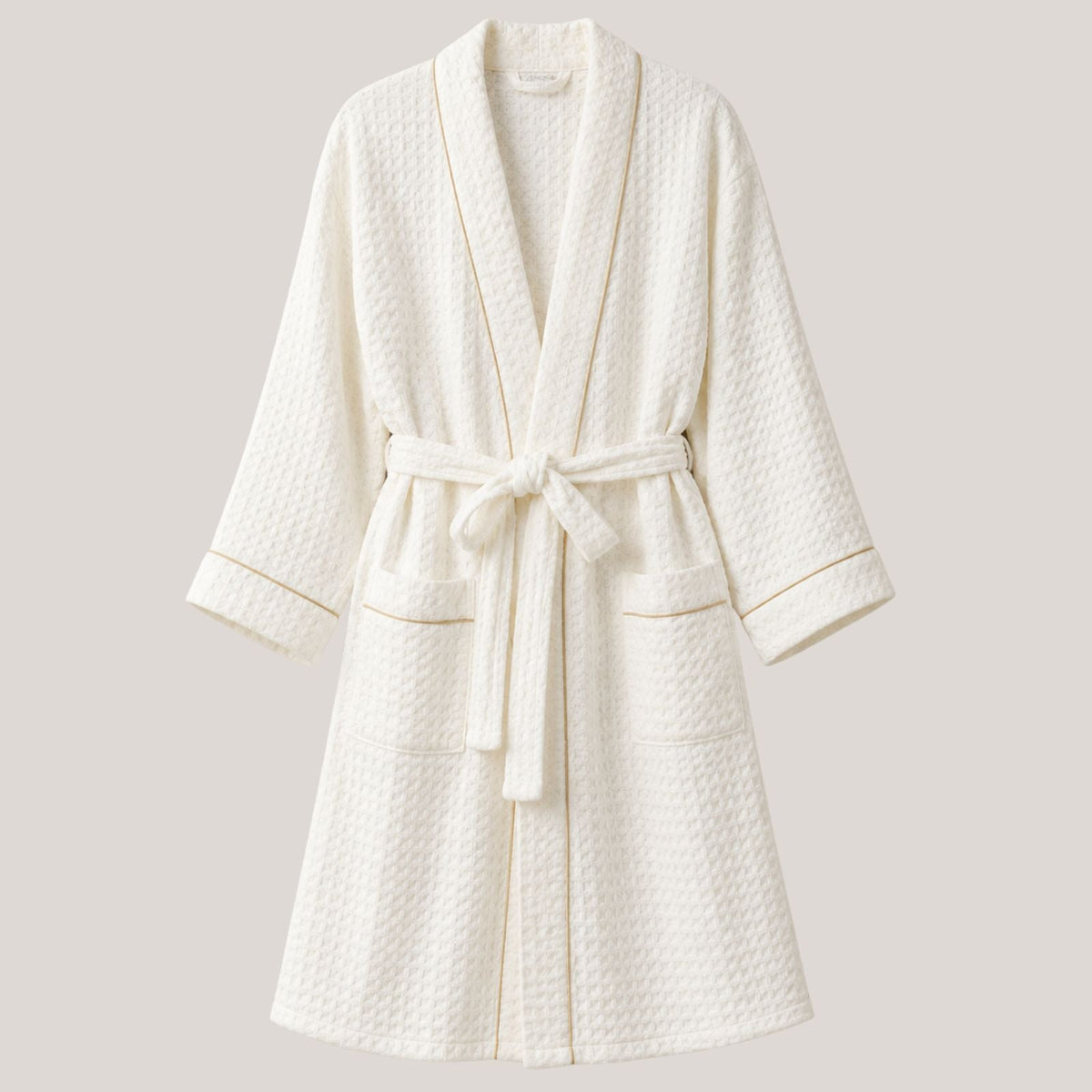 Charlo’s Adult Piqué Bathrobe 100% Cotton Lightweight Robe