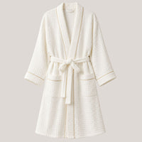 Charlo’s Adult Piqué Bathrobe 100% Cotton Lightweight Robe