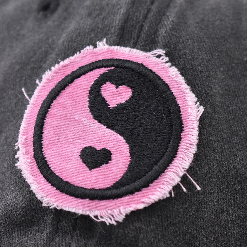 Unisex Pure Cotton Washed and Distressed Gossip Embroidered Baseball Cap
