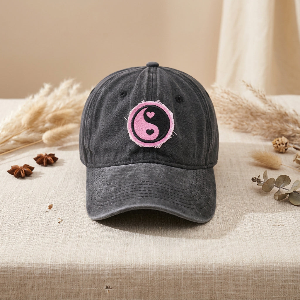 Unisex Pure Cotton Washed and Distressed Gossip Embroidered Baseball Cap