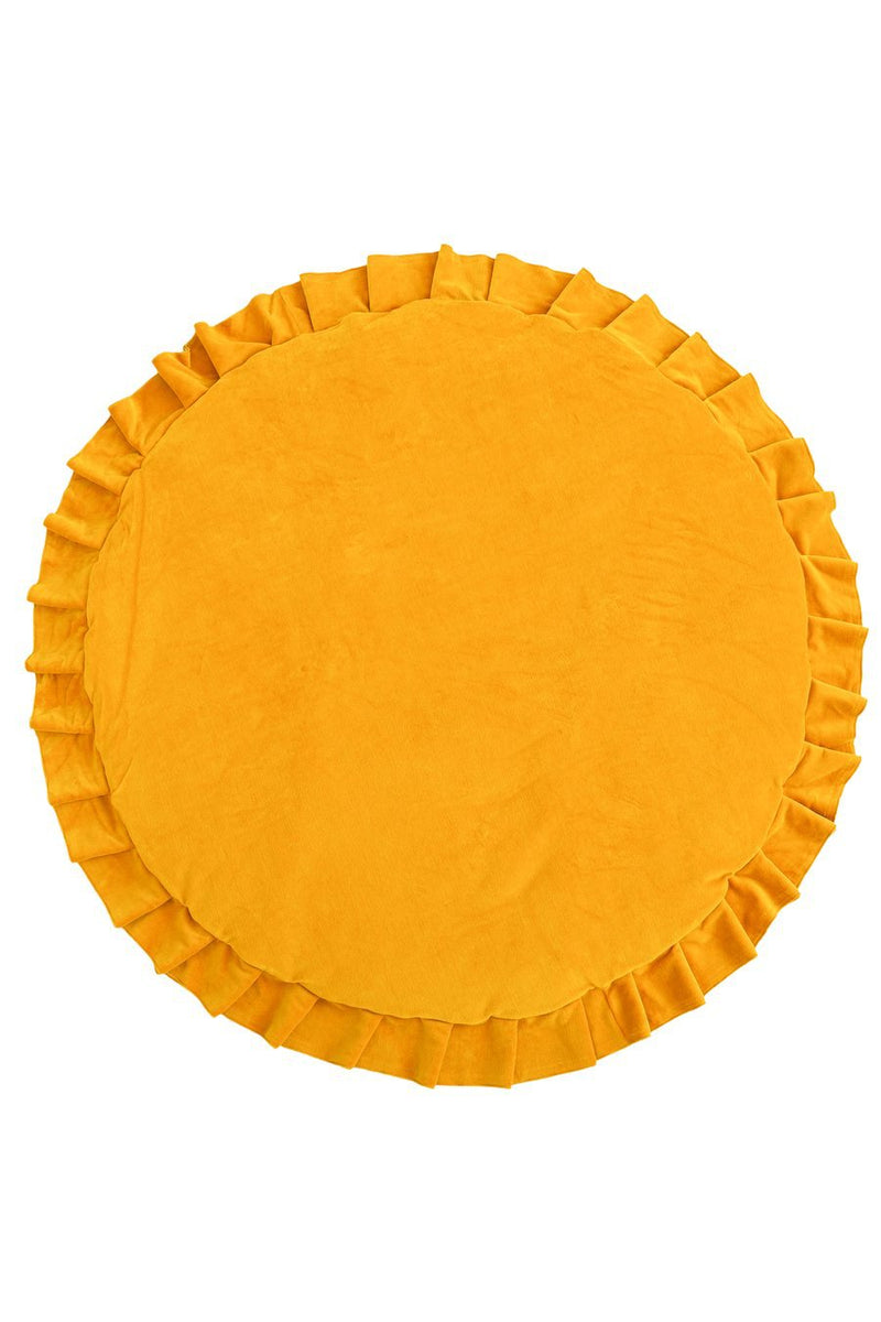 All Cotton Soft Padded Round Crawling Baby Play Mat – Golden