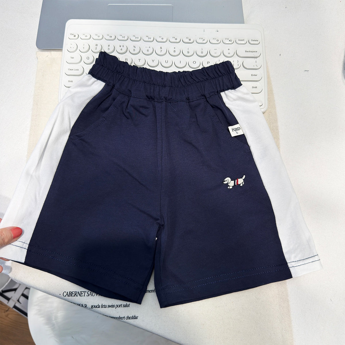 Boy's Two-Piece Set Summer Dog Print T-Shirt and Pants