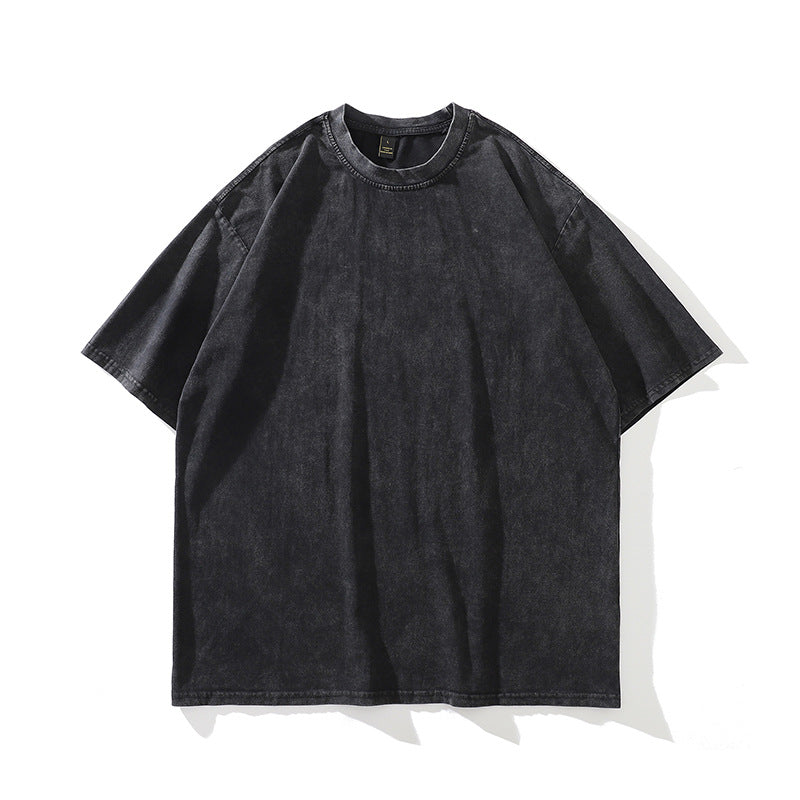 Men's Direct Spray Print Loose Pure Cotton Washed Vintage Hoodie