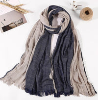Men's 100% Cotton Striped Long Scarf