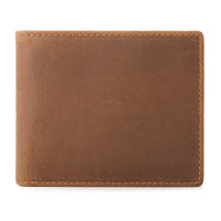 PureOnSkin Men's Horizontal Fashion Head-Layer Leather Wallet Low-Chemical Ultra-Slim Bifold Wallet