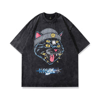 Men's Direct Spray Print Loose Pure Cotton Washed Vintage Hoodie