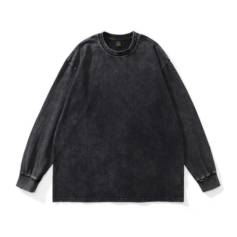 Men's Direct Spray Print Loose Pure Cotton Washed Vintage Hoodie