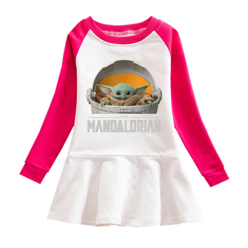 Cartoon Long Sleeve Cotton Dress